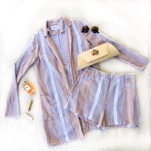 BCBG Linen Duster & Shorts set coordinate